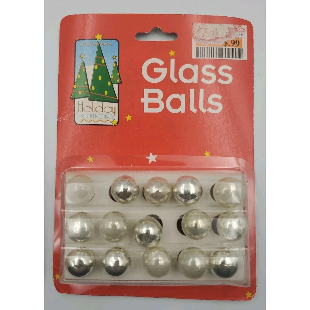 Vintage NEW Lot 30 Feather Tree Glass Christmas Ornaments 1/2